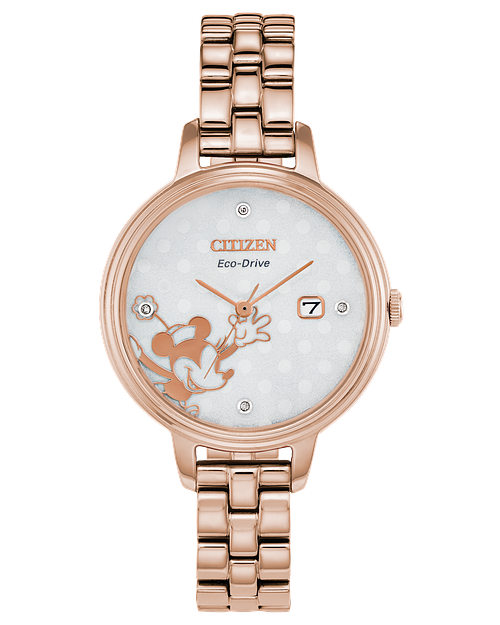 Minnie Mouse Silver Tone Dial Stainless Steel Bracelet EW2448 51W